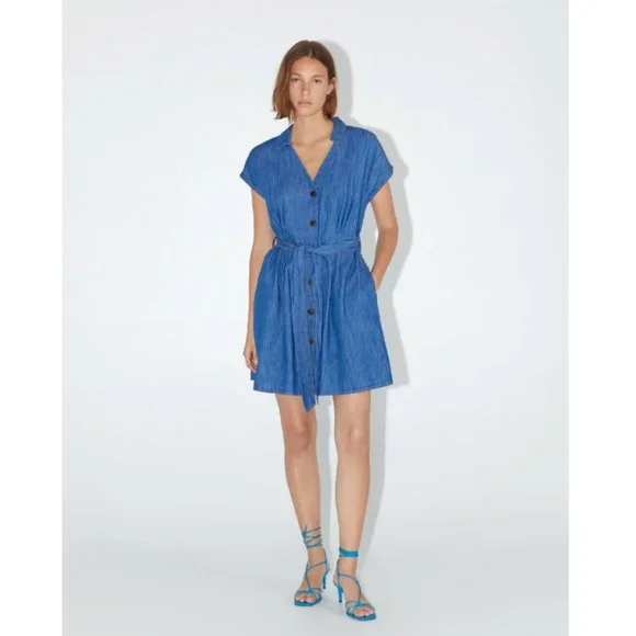 striped blue and white shirt dress Nautical Shirt Dress — Blue Stripe Seersucker